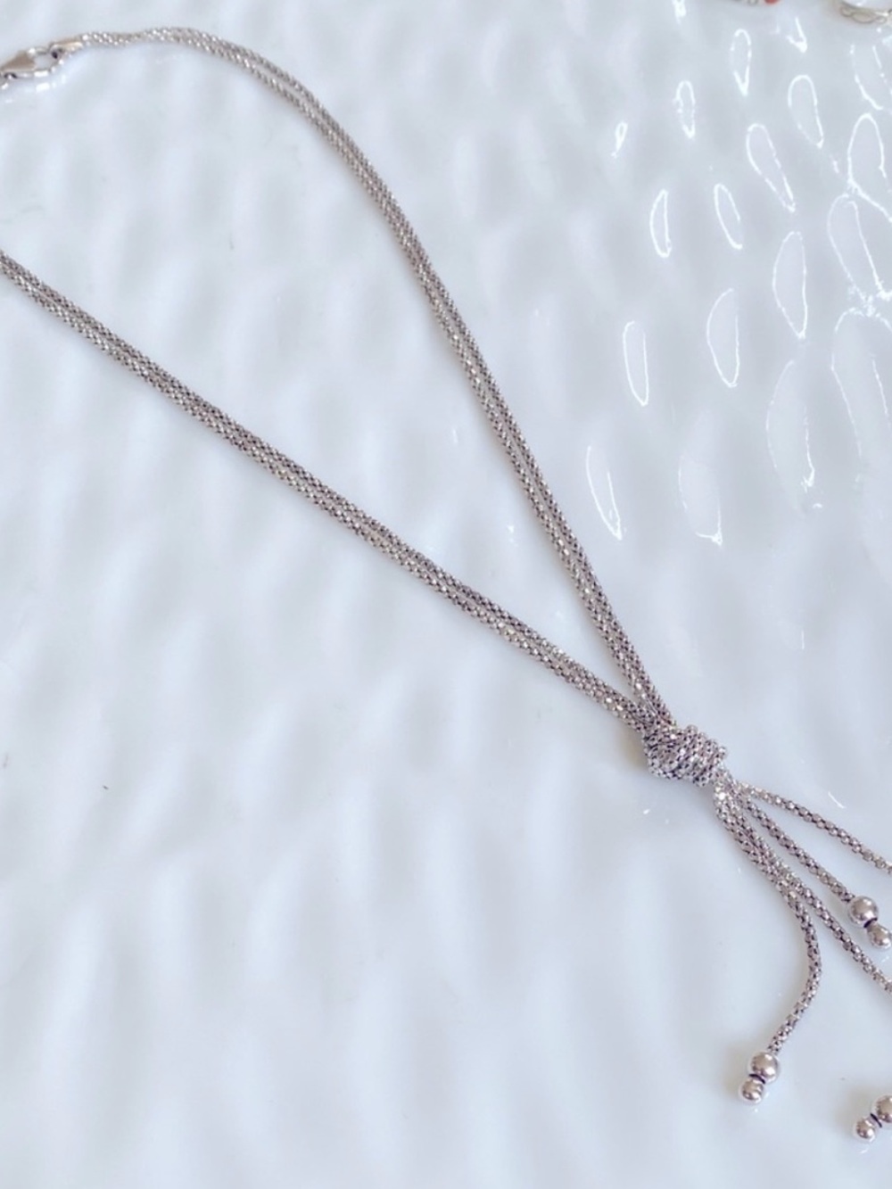 Silpada sterling Knot Lariat Necklace  17” inches “Not your Corporate Tie” N1497 - Picture 2 of 10